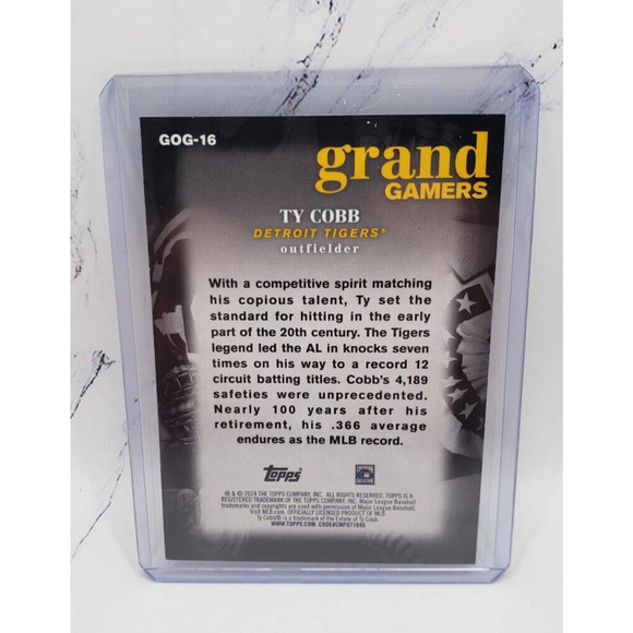 2024 Topps Series 1 Ty Cobb #GOG-16 Grand Gamers Insert Detroit Tigers - Picture 2 of 4